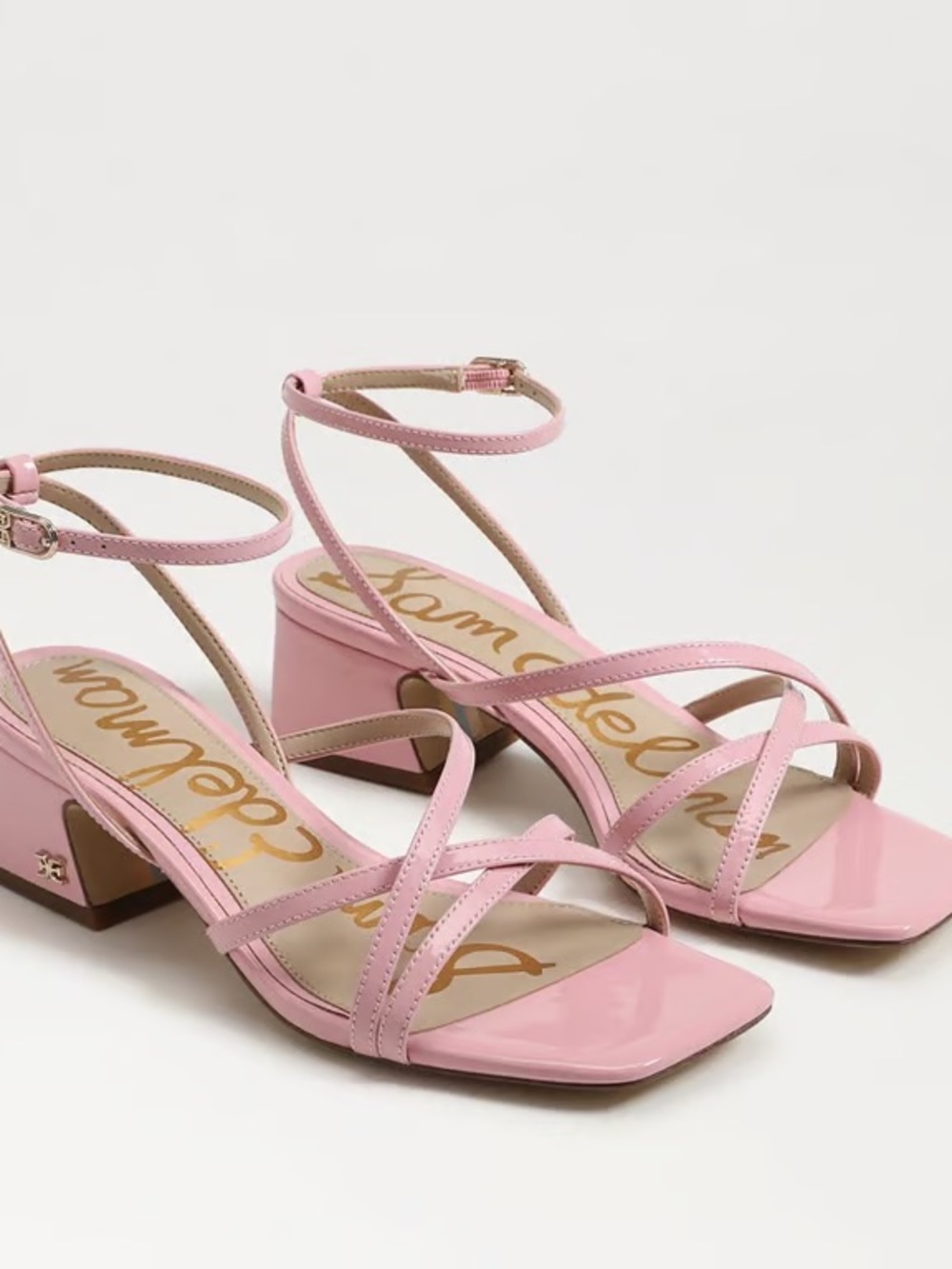 BRAND NEW Sam Edelman Whitley Pastel Pink Strappy Block Heel Sandals, 5.5